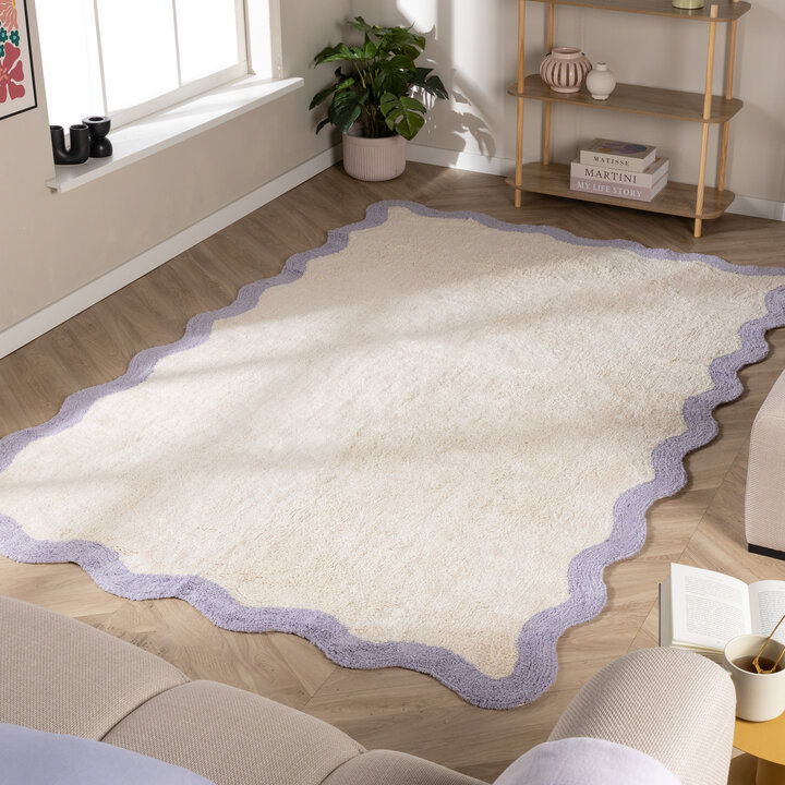 Wasbaar vloerkleed - Hazy Lila/Creme