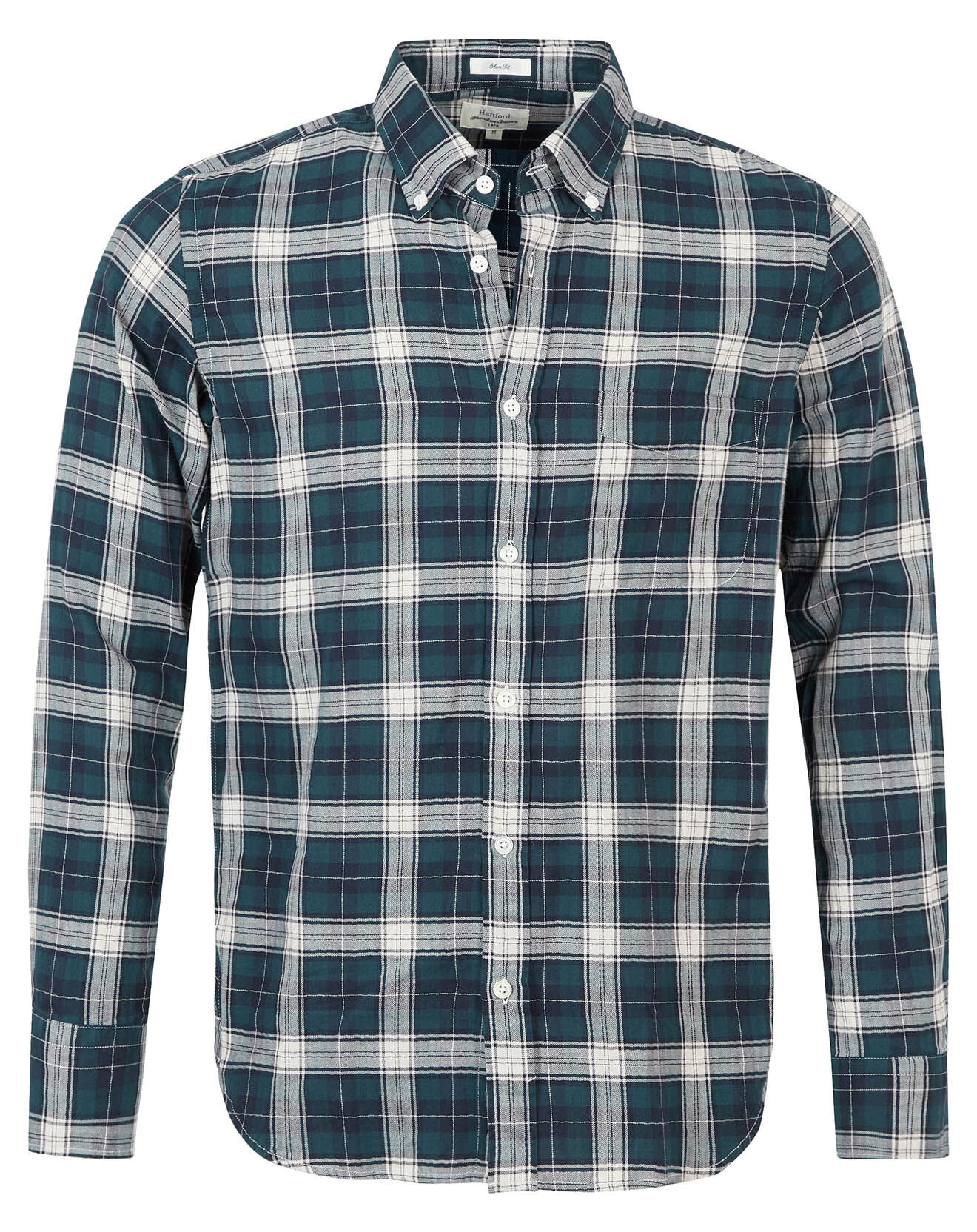 Hartford Chemise Slim Side marine/vert