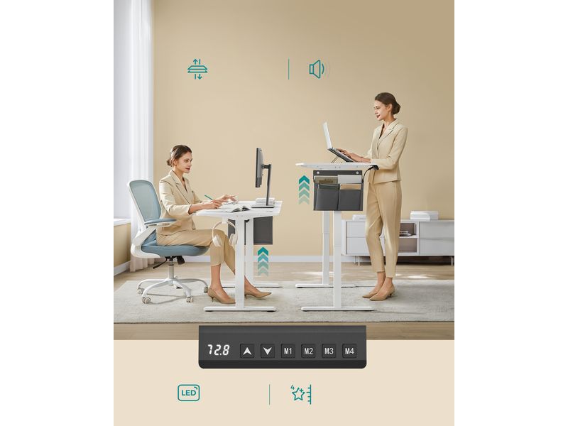 Songmics Stehtisch 140 x 60 cm, höhenverstellbar Bürotisch