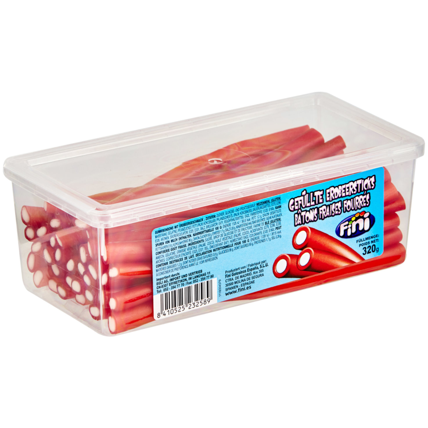 Fini Gummibonbons gefüllte Erdbeersticks