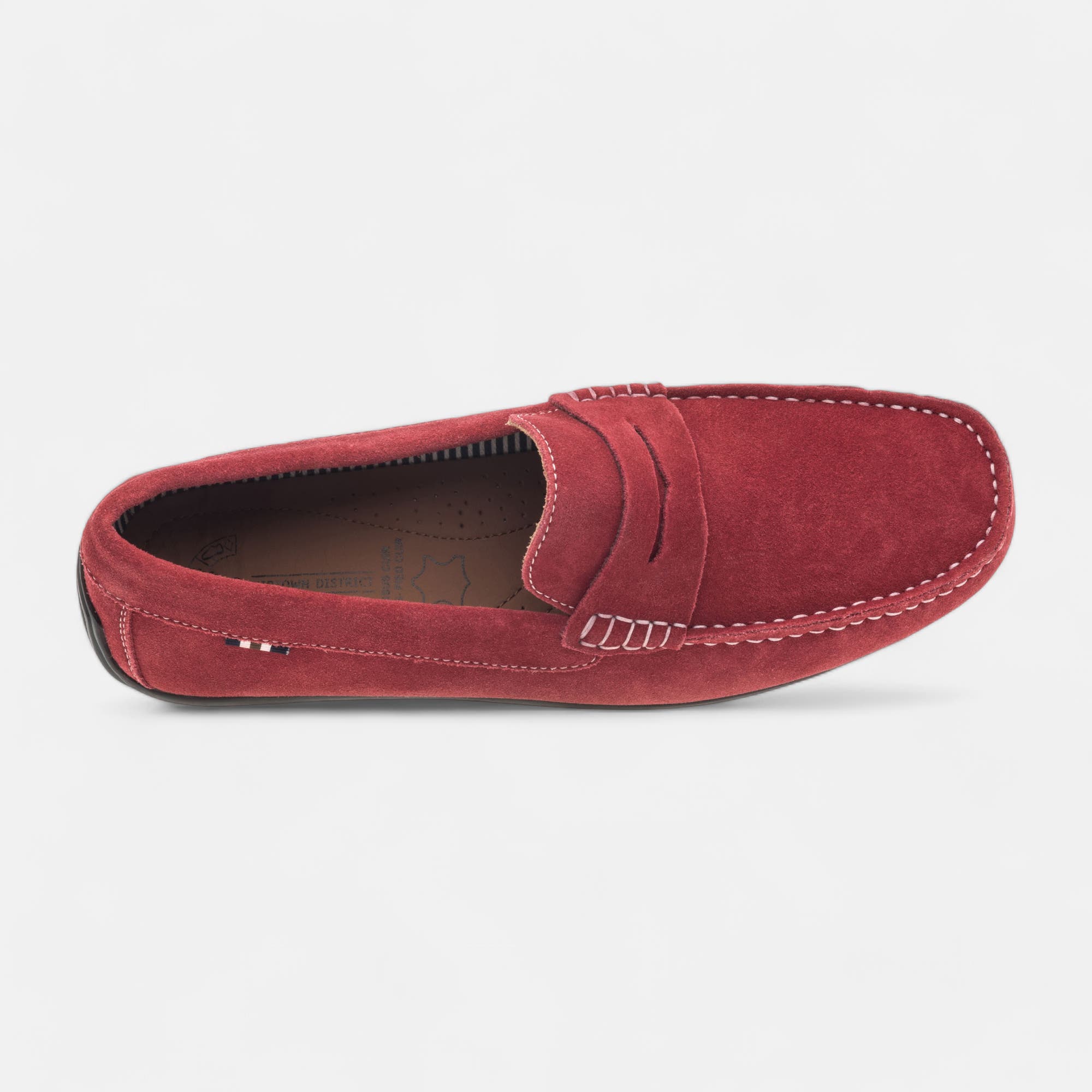 Mocassins Homme en cuir rouge