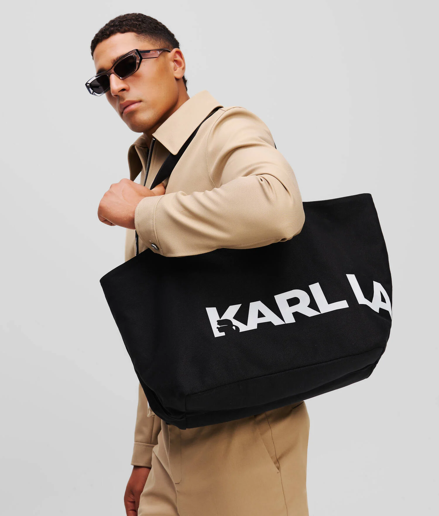 CABAS AVEC LOGO K/ESSENTIAL OVERSIZE - Noir