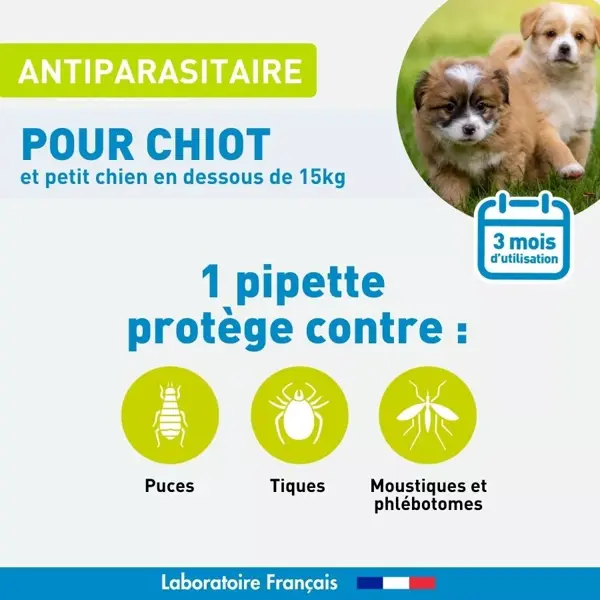 Vetoform - Tratamento Antiparasitário para Cães de Pequeno Porte - 15kg - 3 pipetas