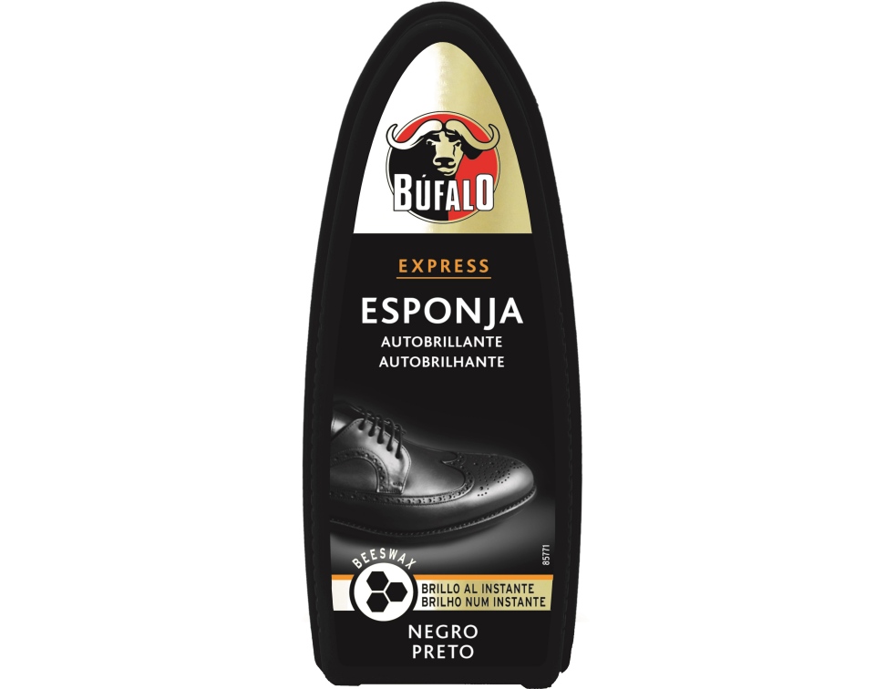 Esponja Calçado Brilho Preto Búfalo 1Un