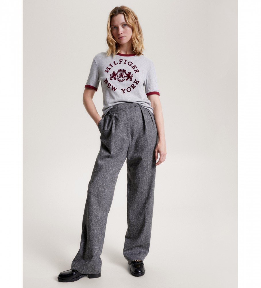 Camiseta Tommy Hilfiger Velvety Gray College Logo