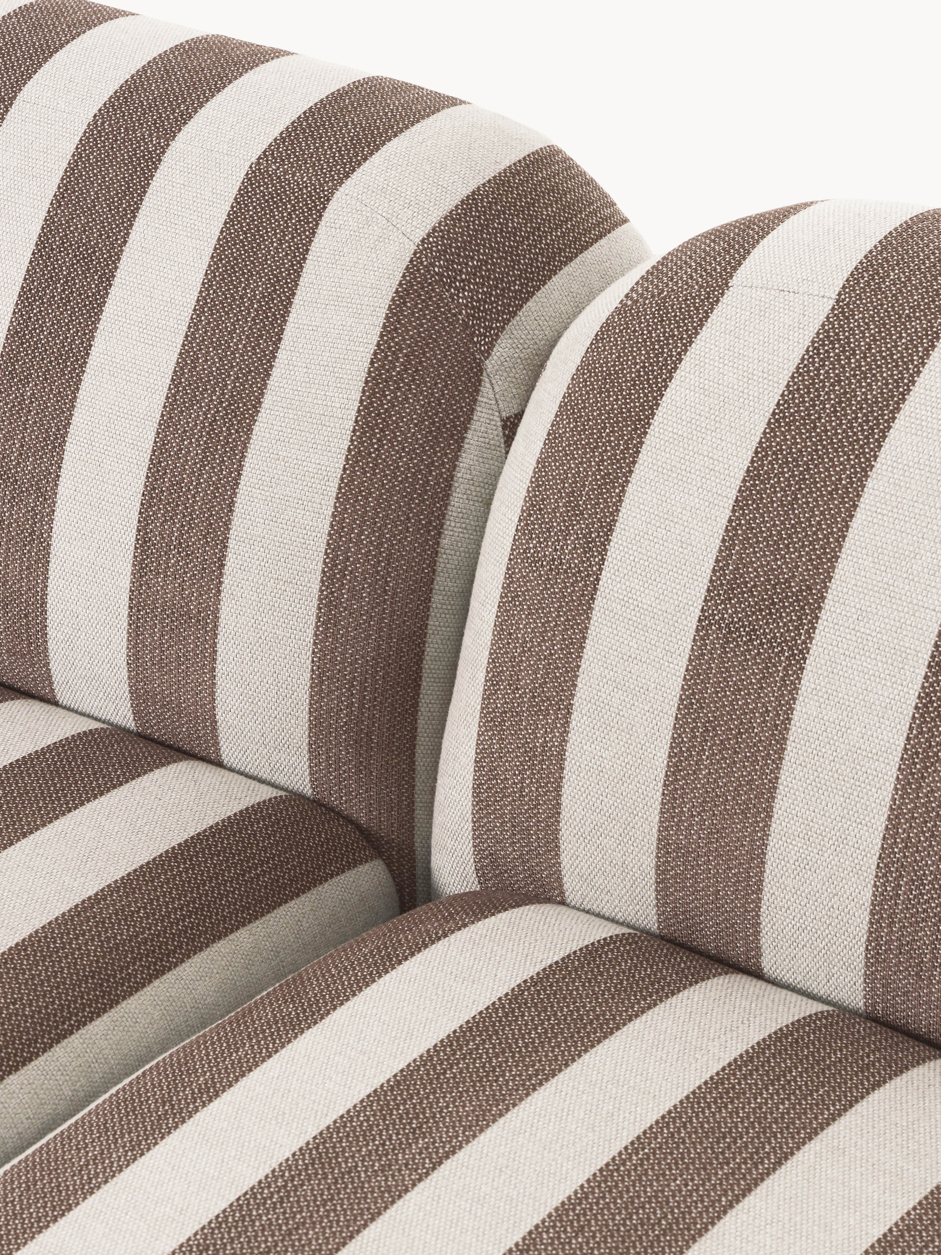 Gestreepte XL modulaire hoekbank Wolke met chaise longue