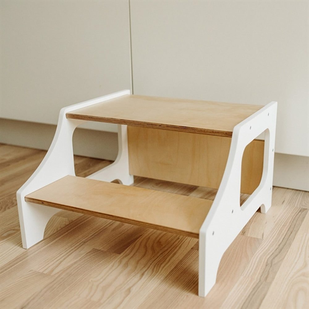 Step Stool White - Duck Woodworks → Luksusbaby.dk