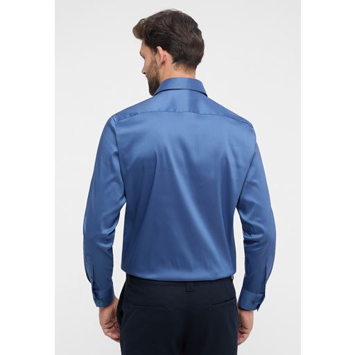 Eterna Langærmet Modern Fit Performance Skjorte, Blå, 46