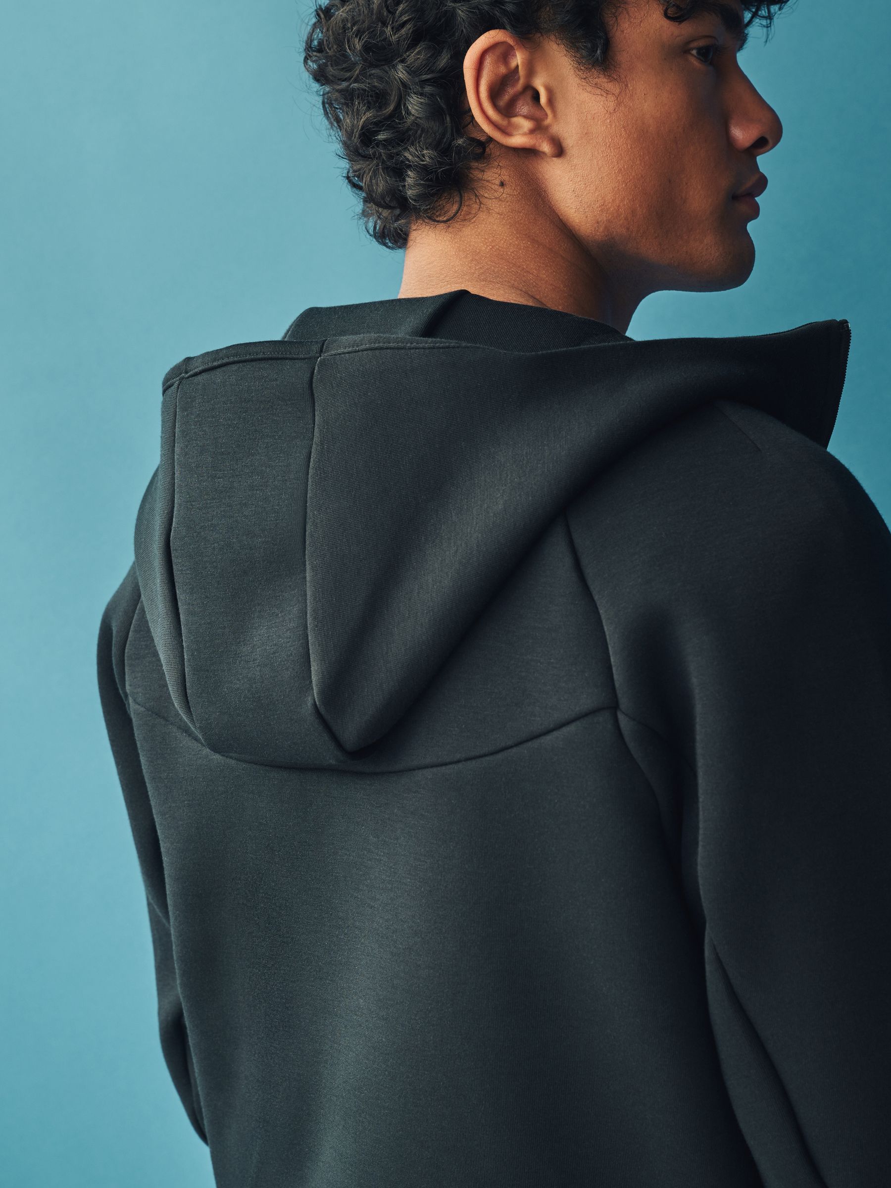 Zwart - Nike Tech Fleece Windrunner hoodie met doorlopende rits