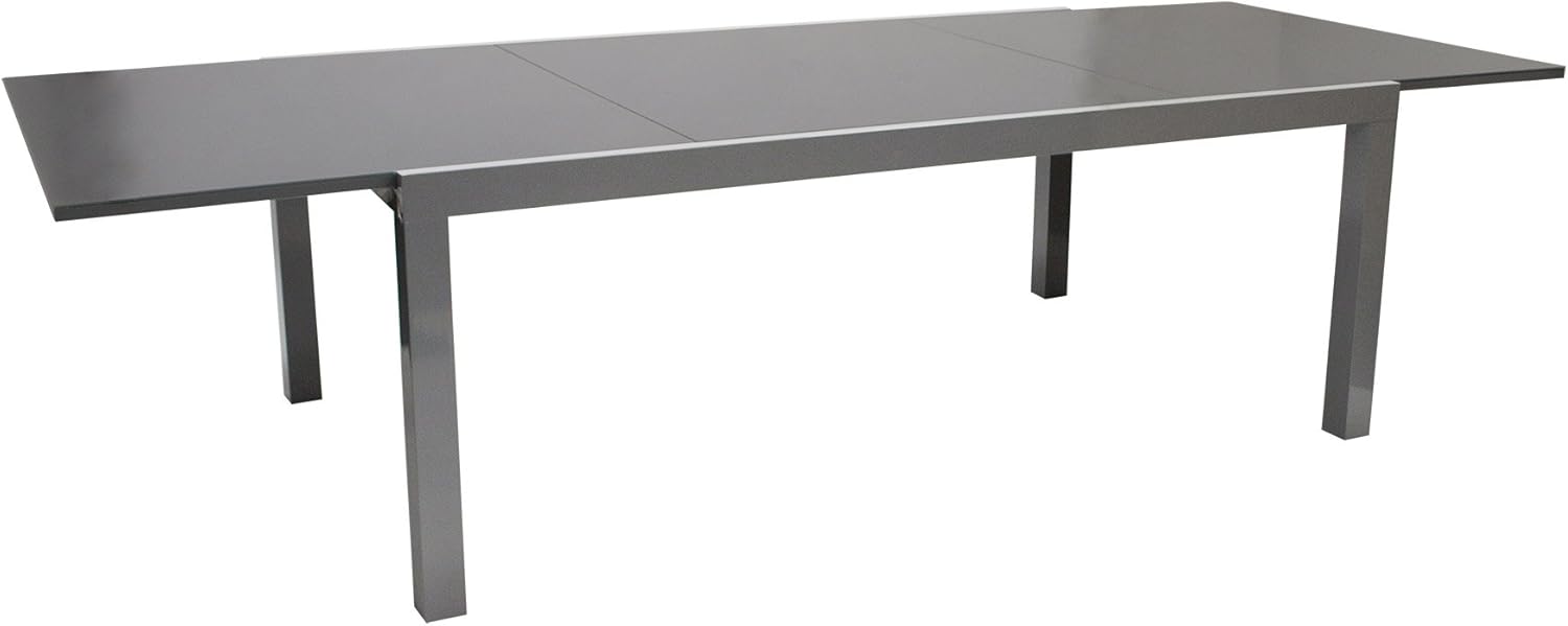 DEGAMO Gartengarnitur Marina 9-teilig, 8X Hochlehner und 1x Ausziehtisch Aluminium mit Glasplatte 180/240x100cm, Outdoor