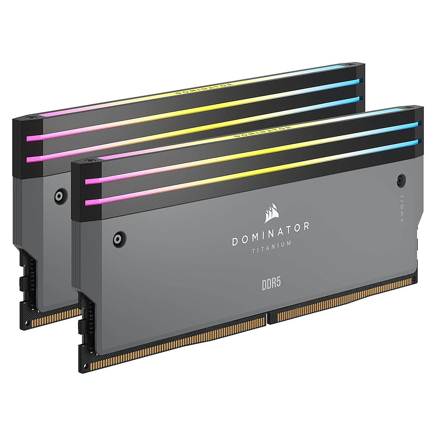 Corsair Dominator Titanium RGB Grey - 2 x 16 Go (32 Go) - DDR5 6000 MHz - CL30