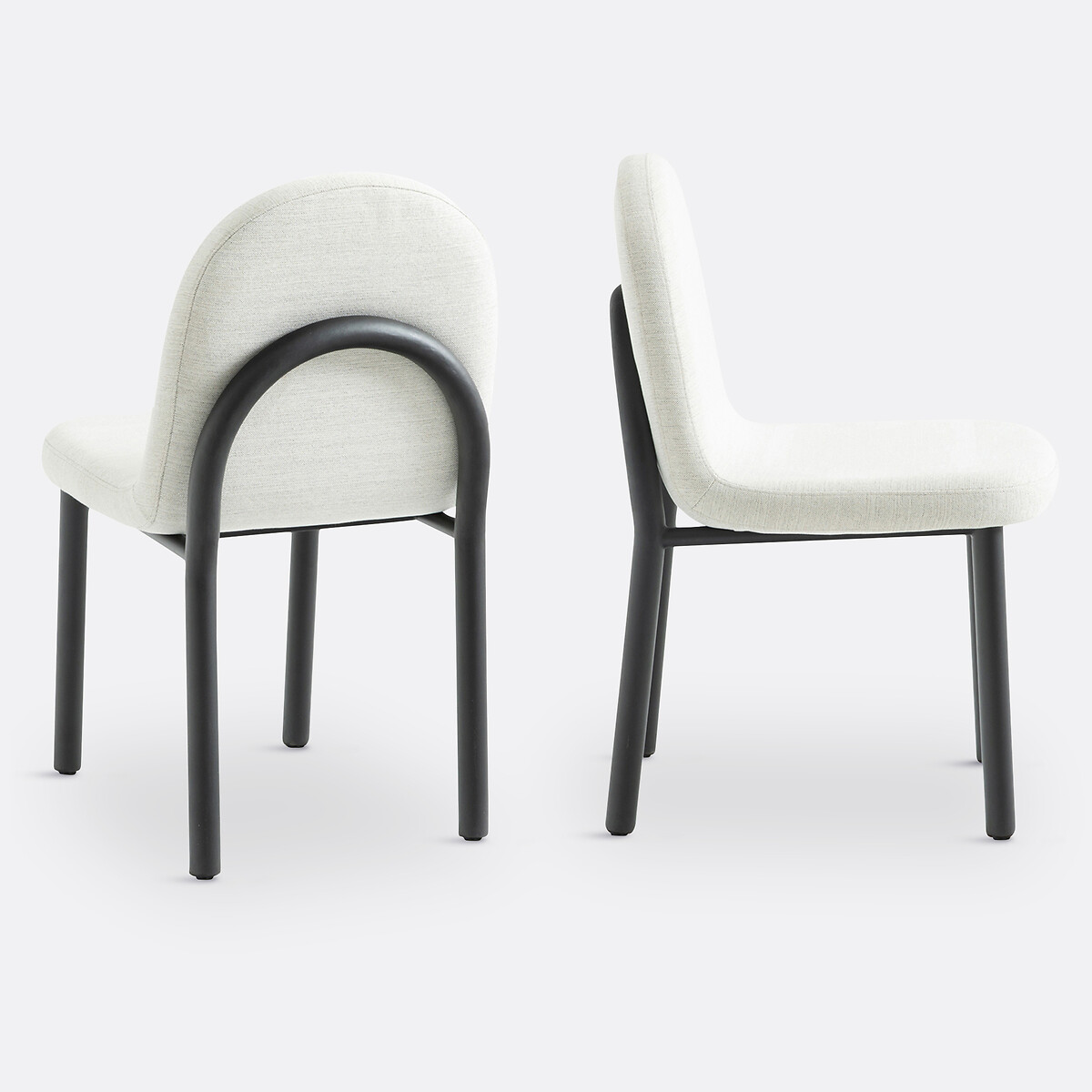 LA REDOUTE INTERIEURS<br>Conjunto de 2 cadeiras em tecido e metal preto, Polly