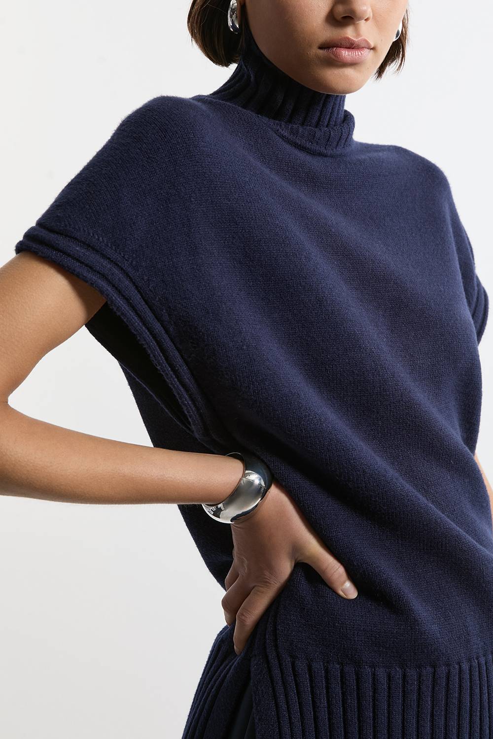 KarenMillen Tunique tricotée à col haut en mélange de viscose