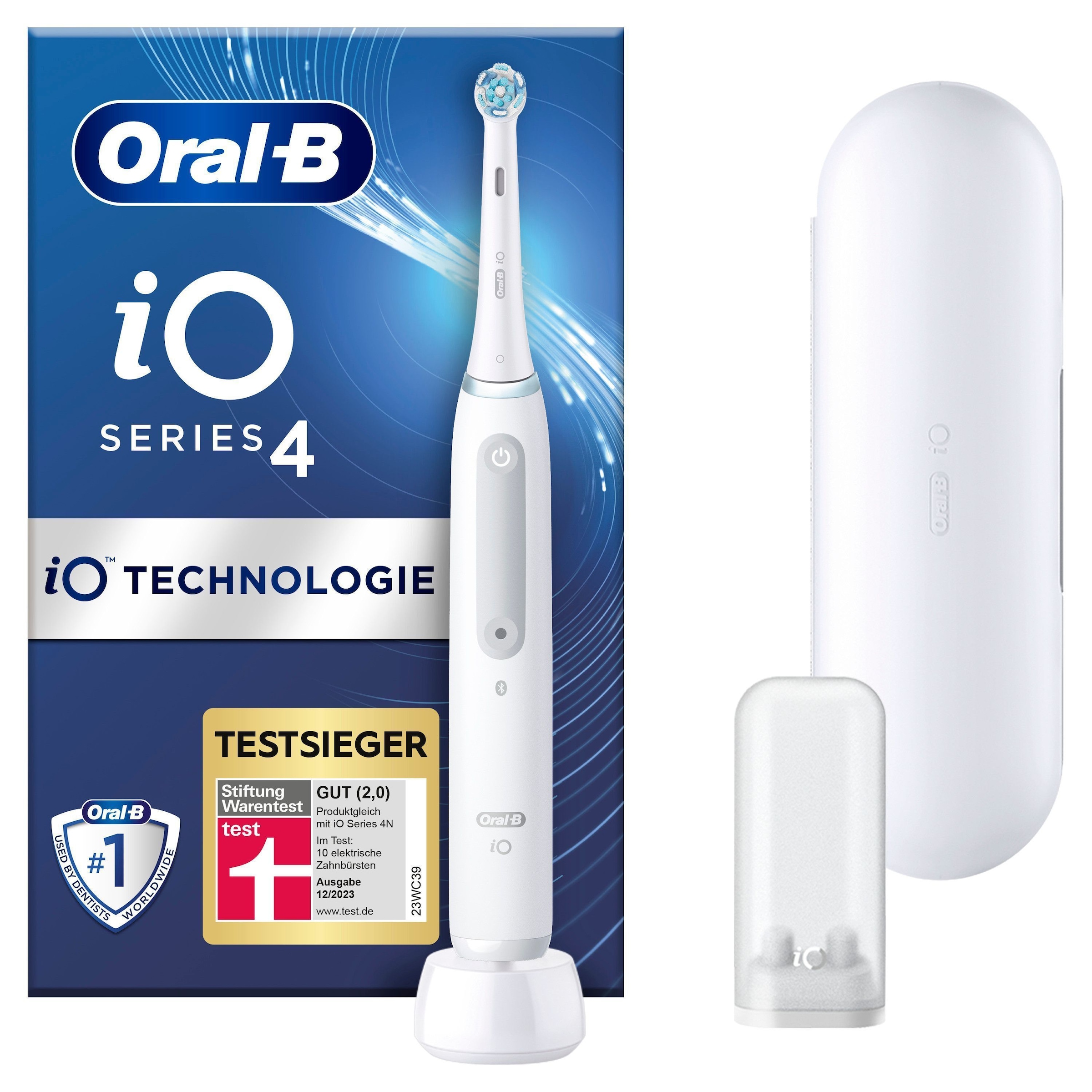 Oral-B Elektrische Zahnbürste »iO 4« 1 Stk. Aufsteckbürsten mit Magnet-Technologie, 4 Putzmodi, Reiseetui
