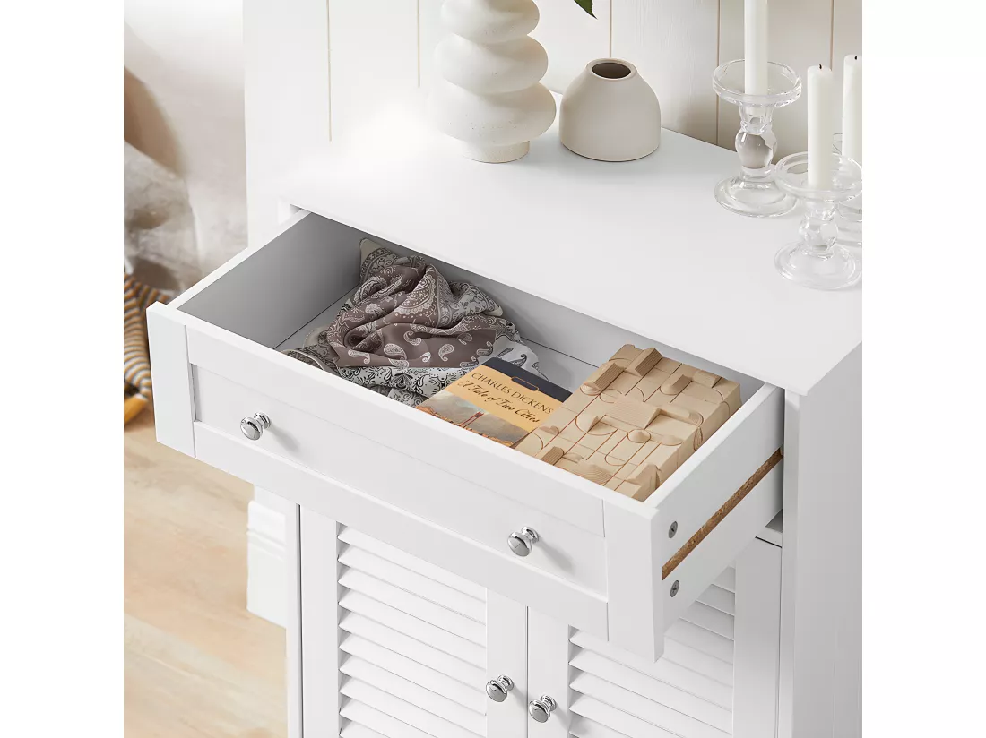 Meuble Bas de Salle de Bain Armoire Toilette Buffet Commode – Blanc, FRG238-W