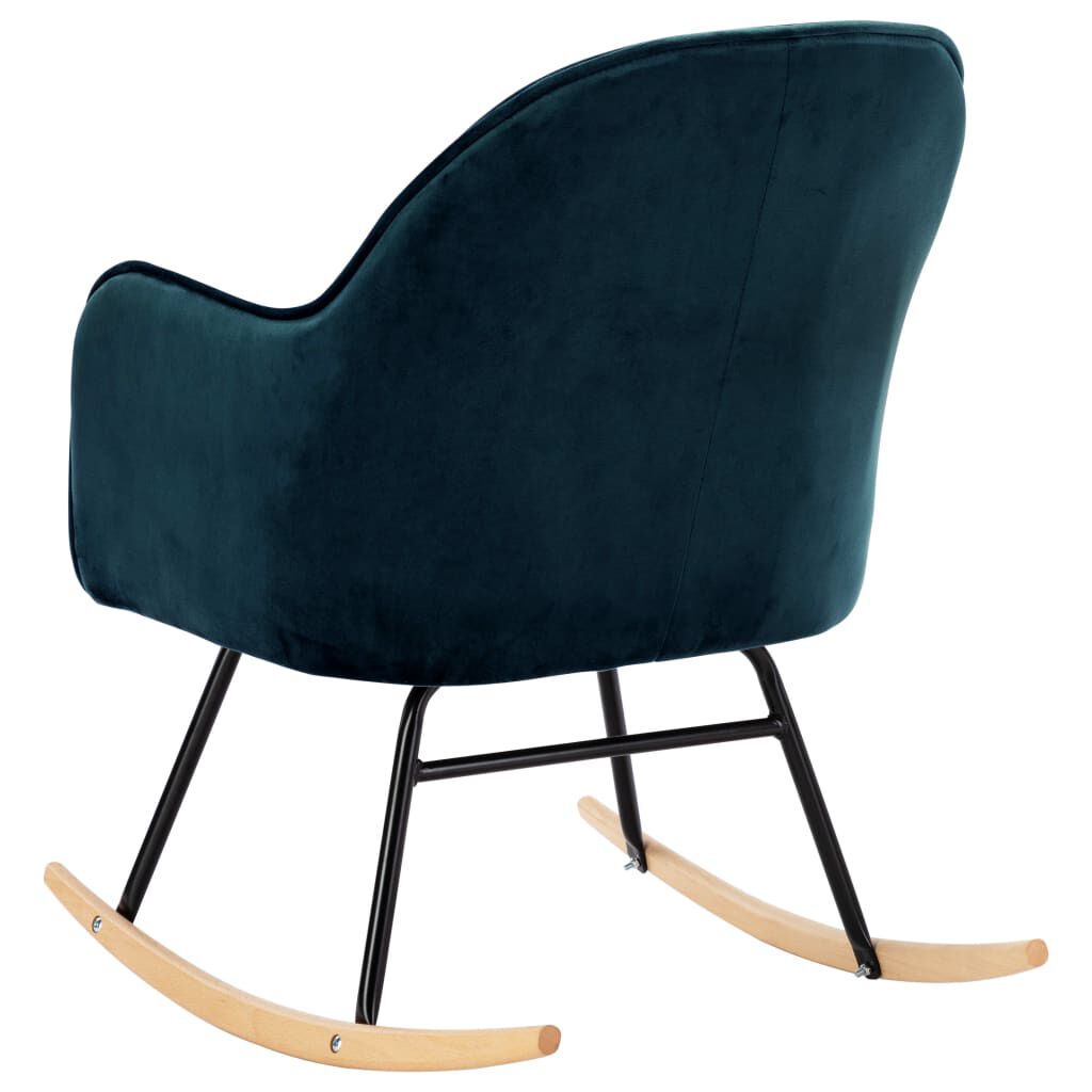 vidaXL Schommelstoel Blauw Bekleed met Fluweel