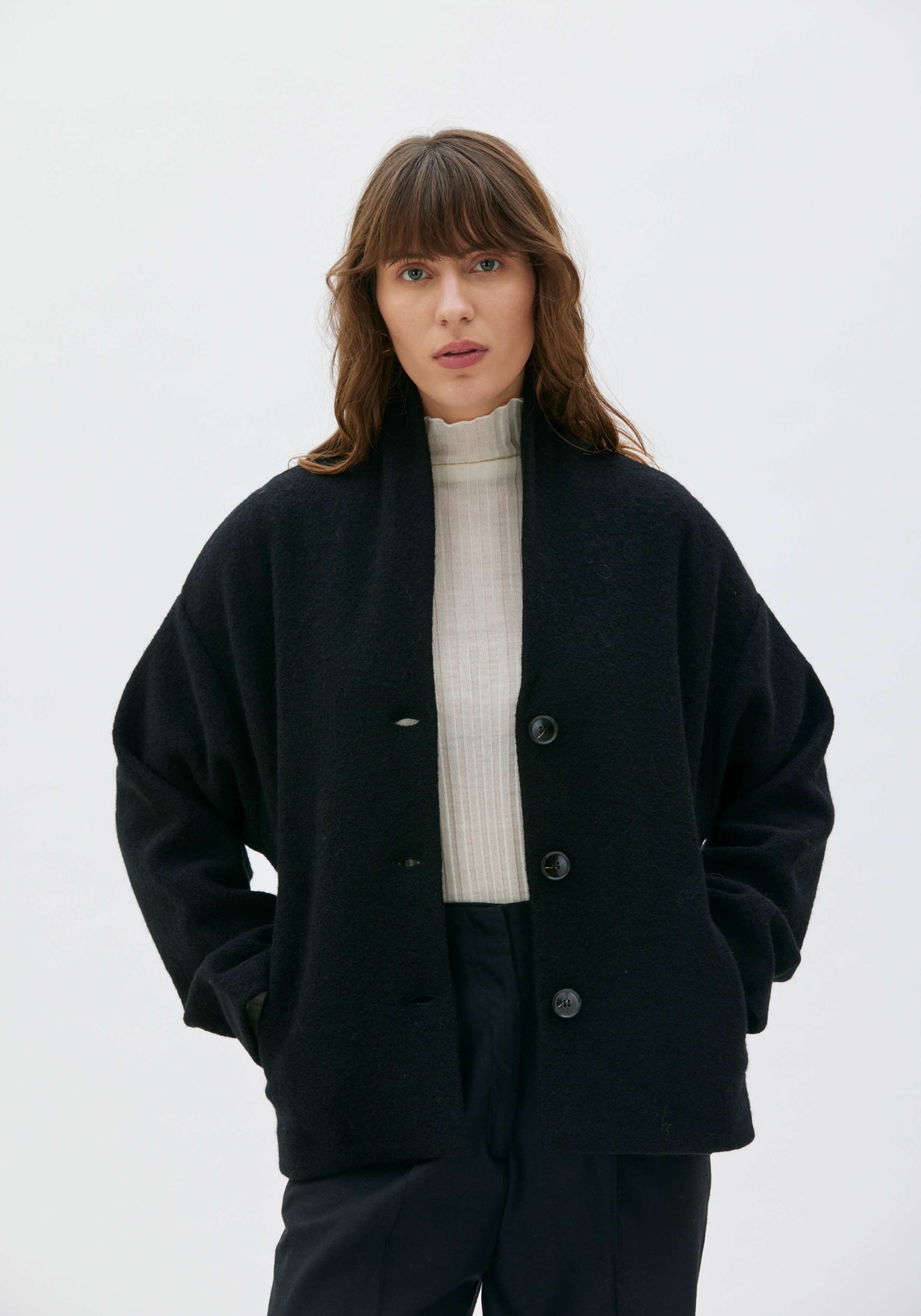 Maska Jacke Hale Boiled Wool Jacket Black