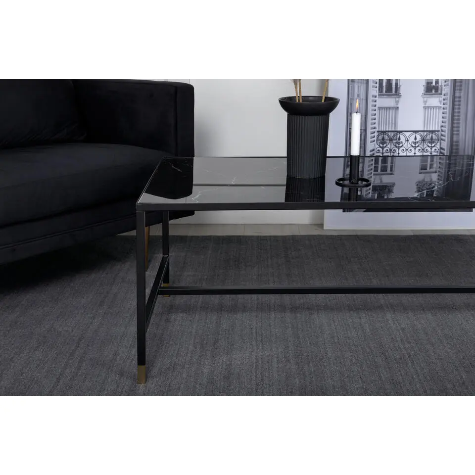 Salontafel Zwart Marmerlook - 130x60x48cm - Dipp