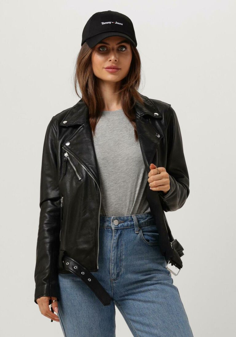 GOOSECRAFT zwarte goosecraft leren jas sammie biker