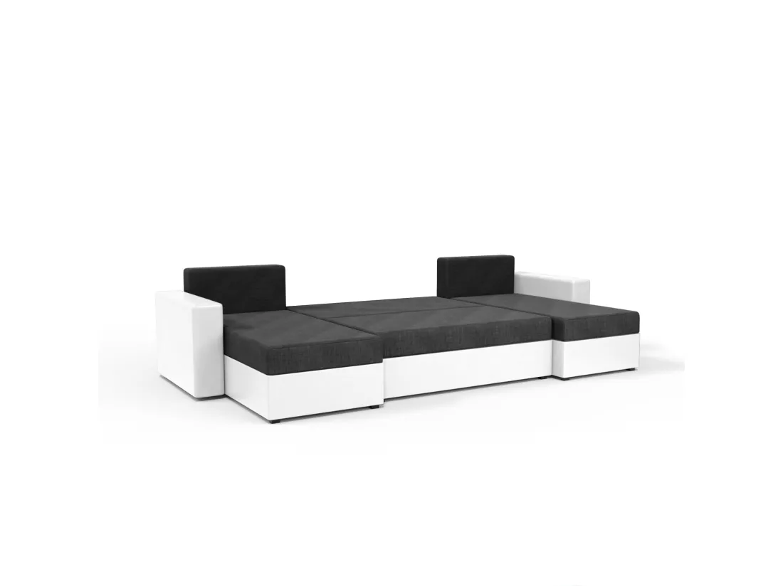 CANAPÉ PANORAMIQUE avec fonction de couchage Susanne jusqu’à 8 places, Noir+Blanc