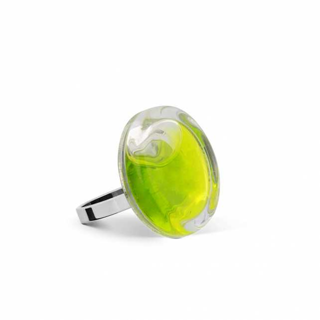 Bague en verre soufflé - Cachou Nano Transparent