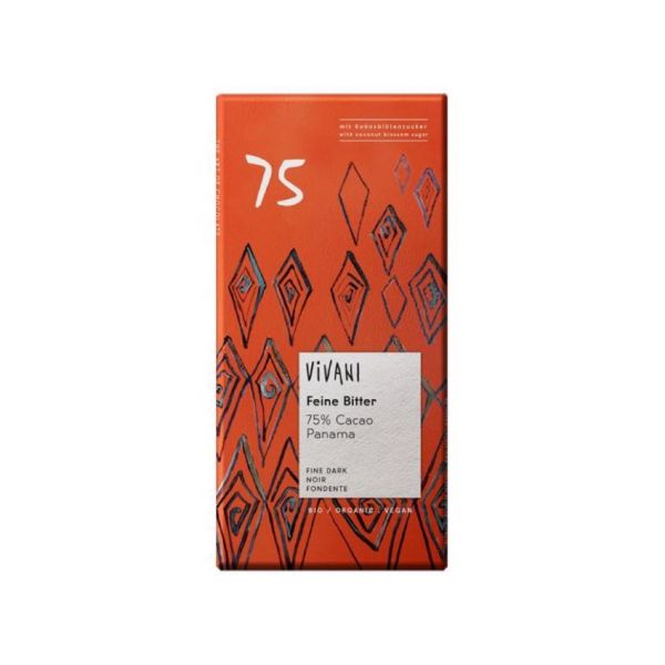 Vivani Chocolate Negro 75% Cacau Bio 80g