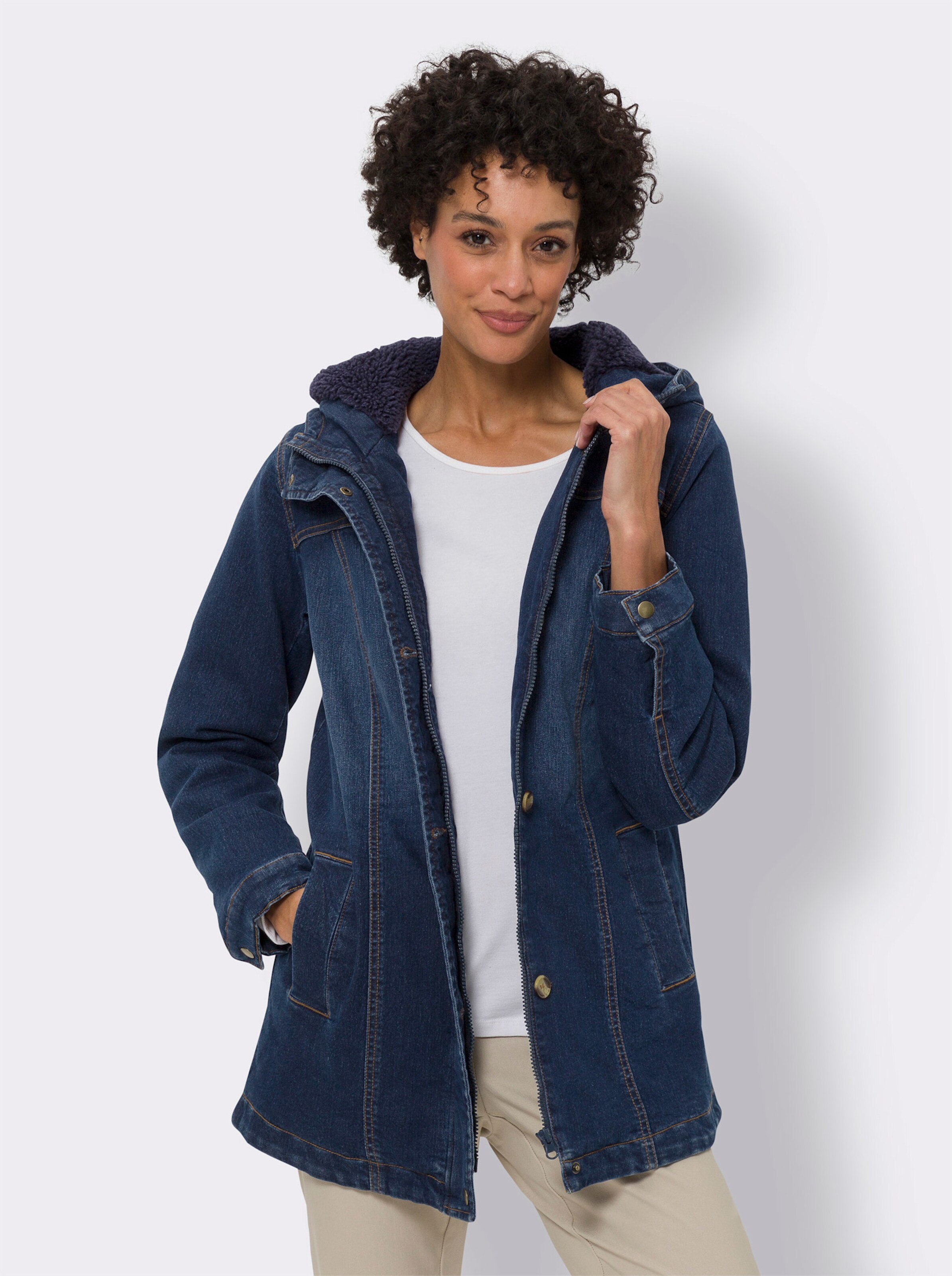 warm gefütterte Jeansjacke