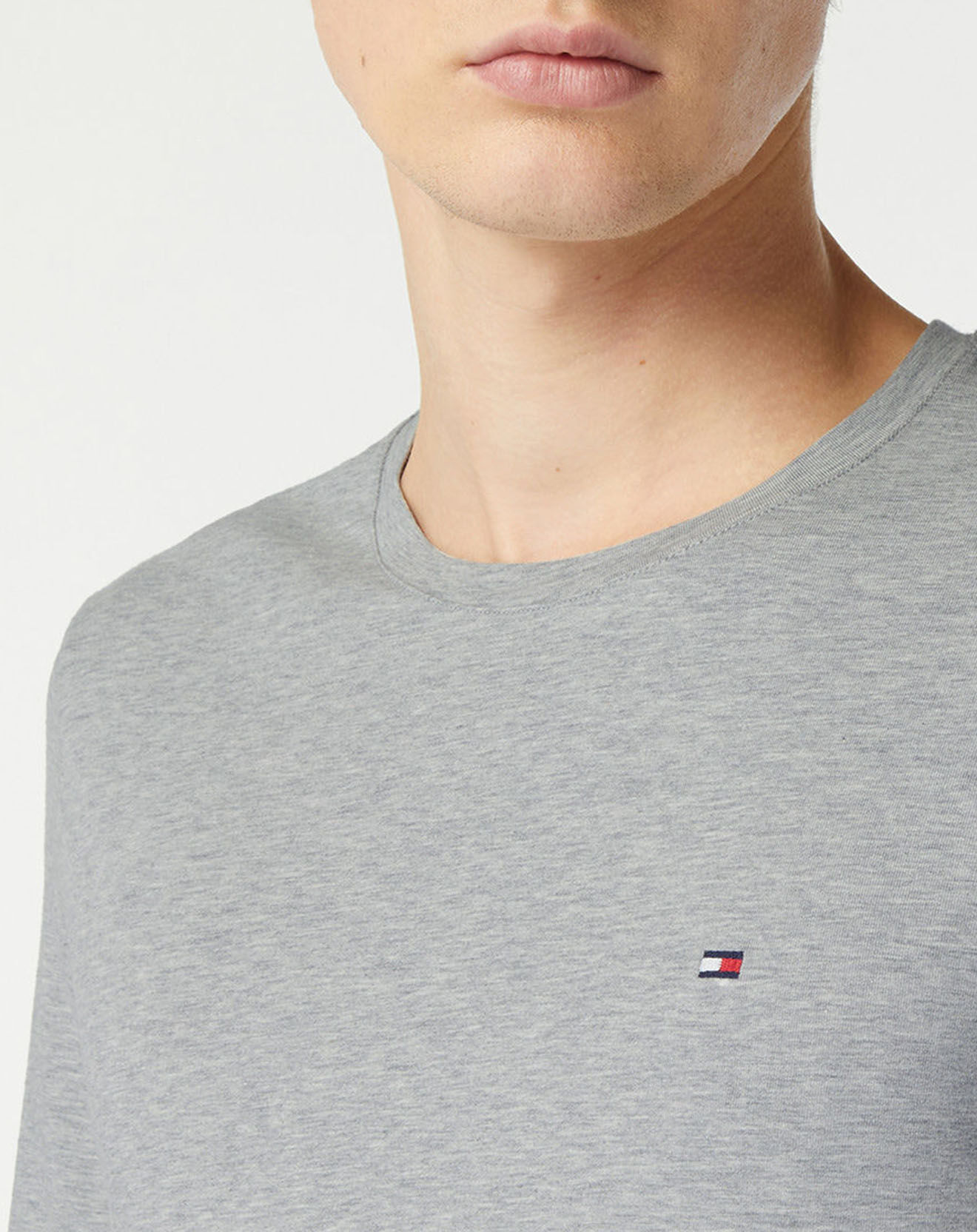 Tommy Hilfiger T-Shirt slim Stretch gris clair