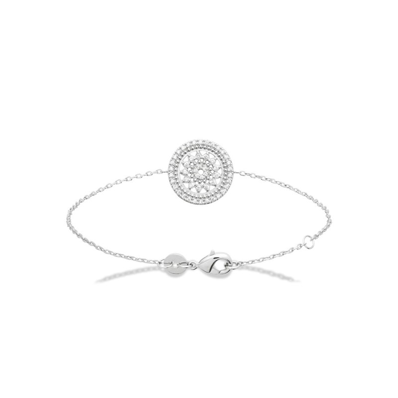 Bracelet Femme - Argent 925 - Oxyde de zirconium - Longueur : 18 cm