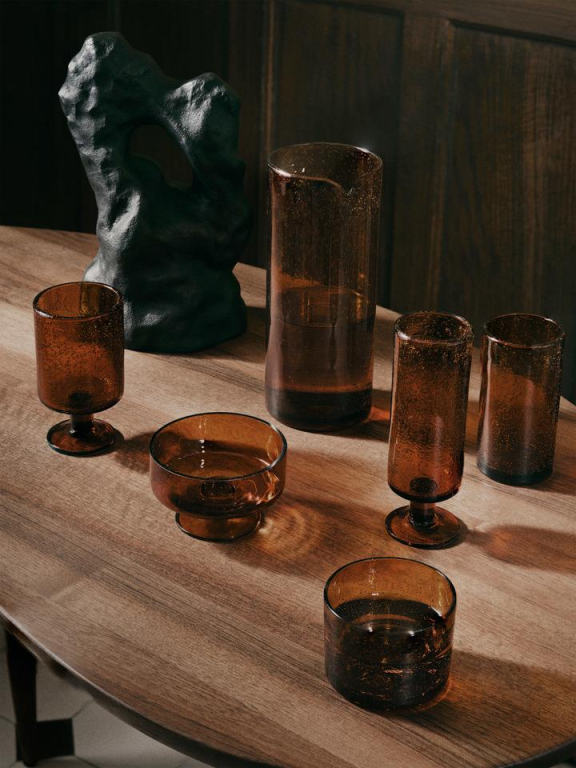 Ferm Living Oli desert glas recycled clear