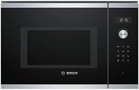 BEL554MS0 Serie 6 Einbau-Mikrowelle, 38 x 59 cm, 900 W, Drehteller 31,5cm, Türanschlag Links, AutoPilot 8 8 Automatikprogramme, Reinigungsunterstützung, LED-Touchdisplay, Edelstahl