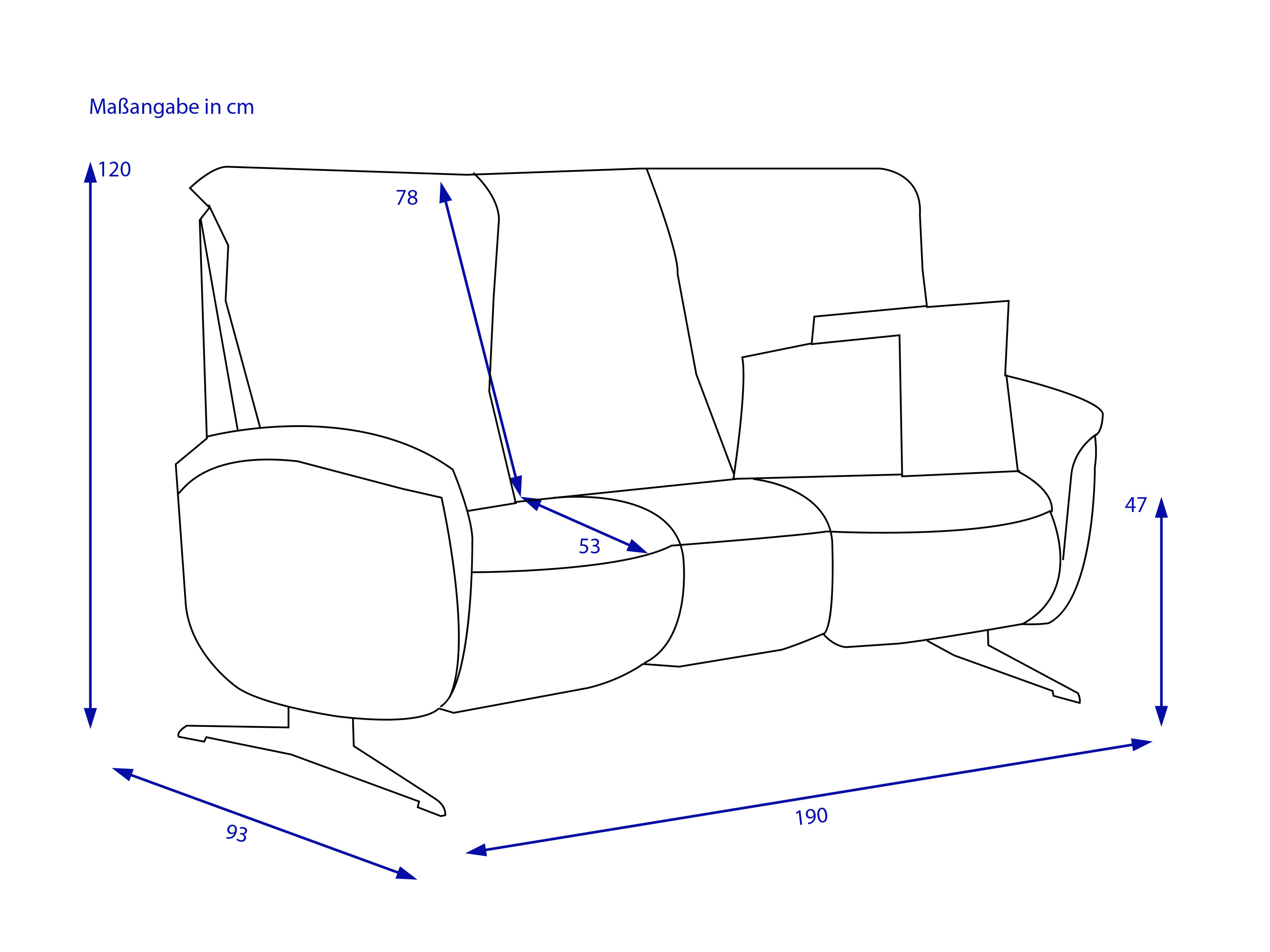 Trapezsofa MONDO VELLIA