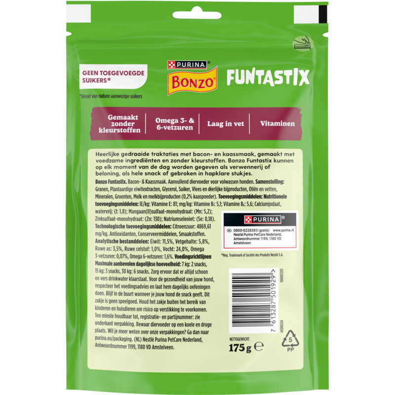 Bonzo Funtastix bacon-kaassmaak hondensnack