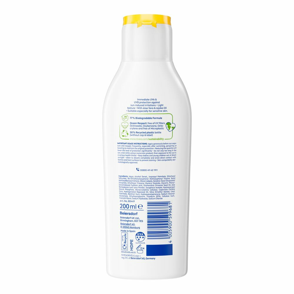 Nivea Sun Sensitive Soothing Zonnemelk SPF 30200 ml