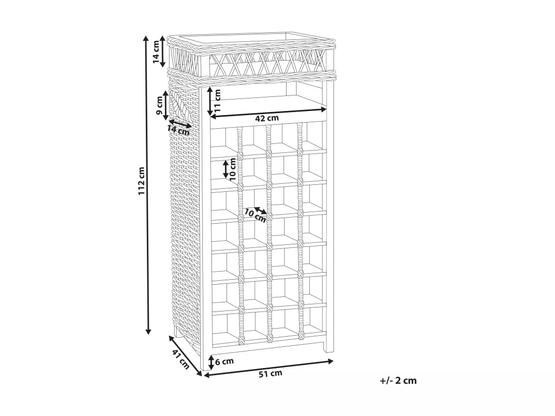 Porte-bouteille BASIRA Rotin 112 cm Naturel