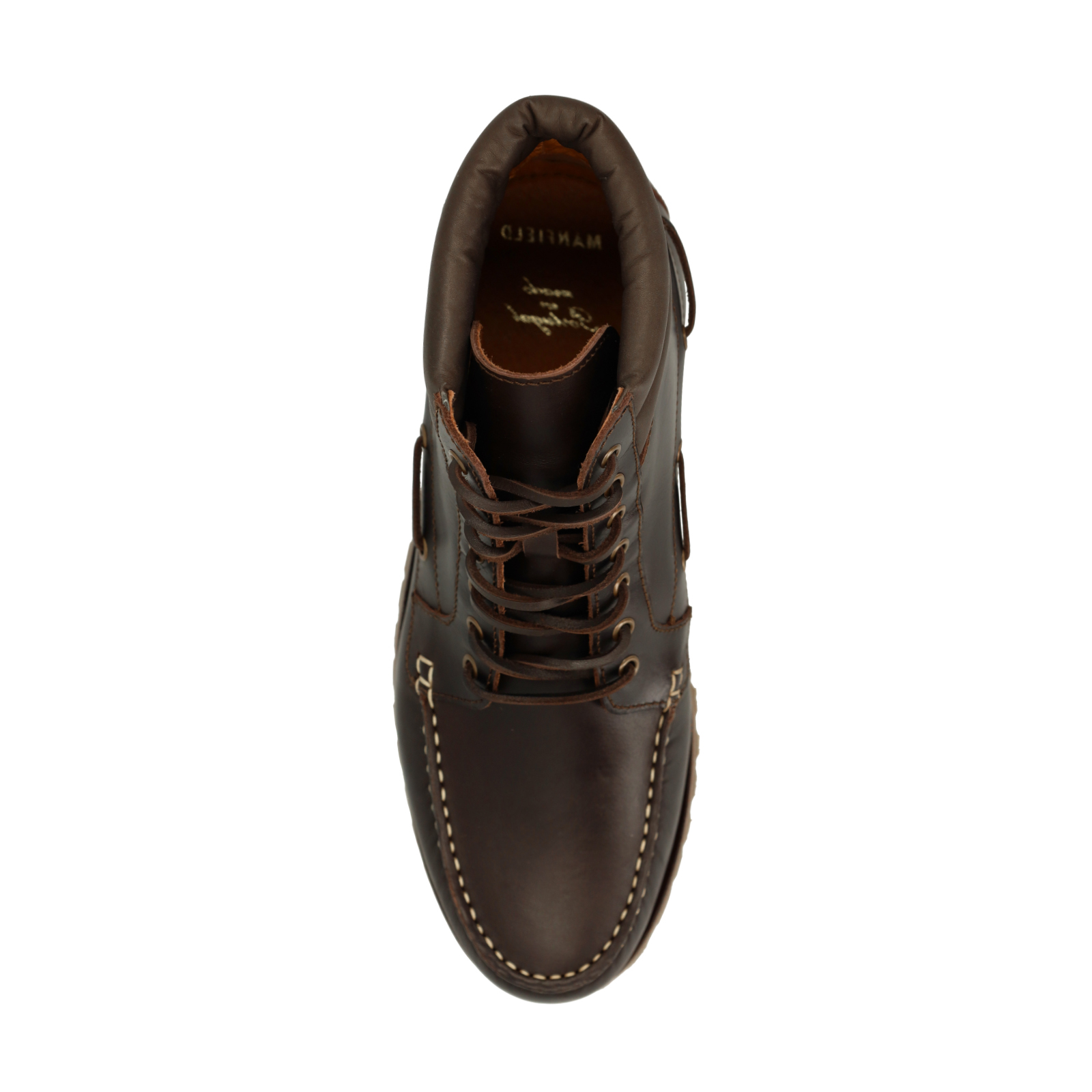 Donkerbruine leren veterboots