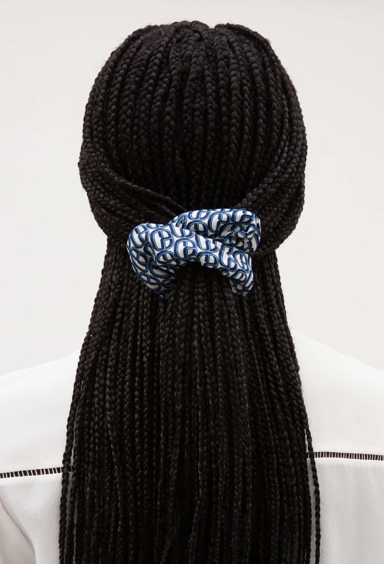 Chouchou monogramme bleu