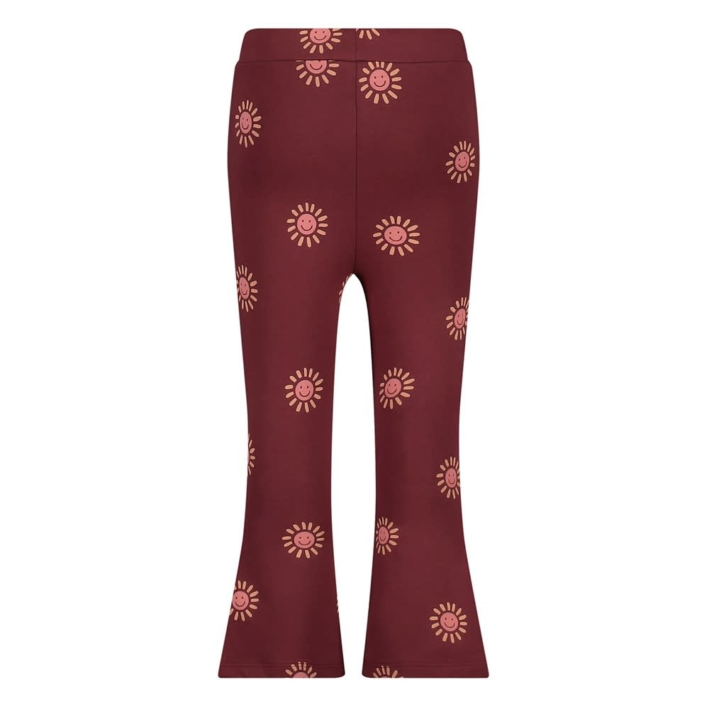 Jubel Jubel flaired broek aop - Salsa Sunset bordeaux