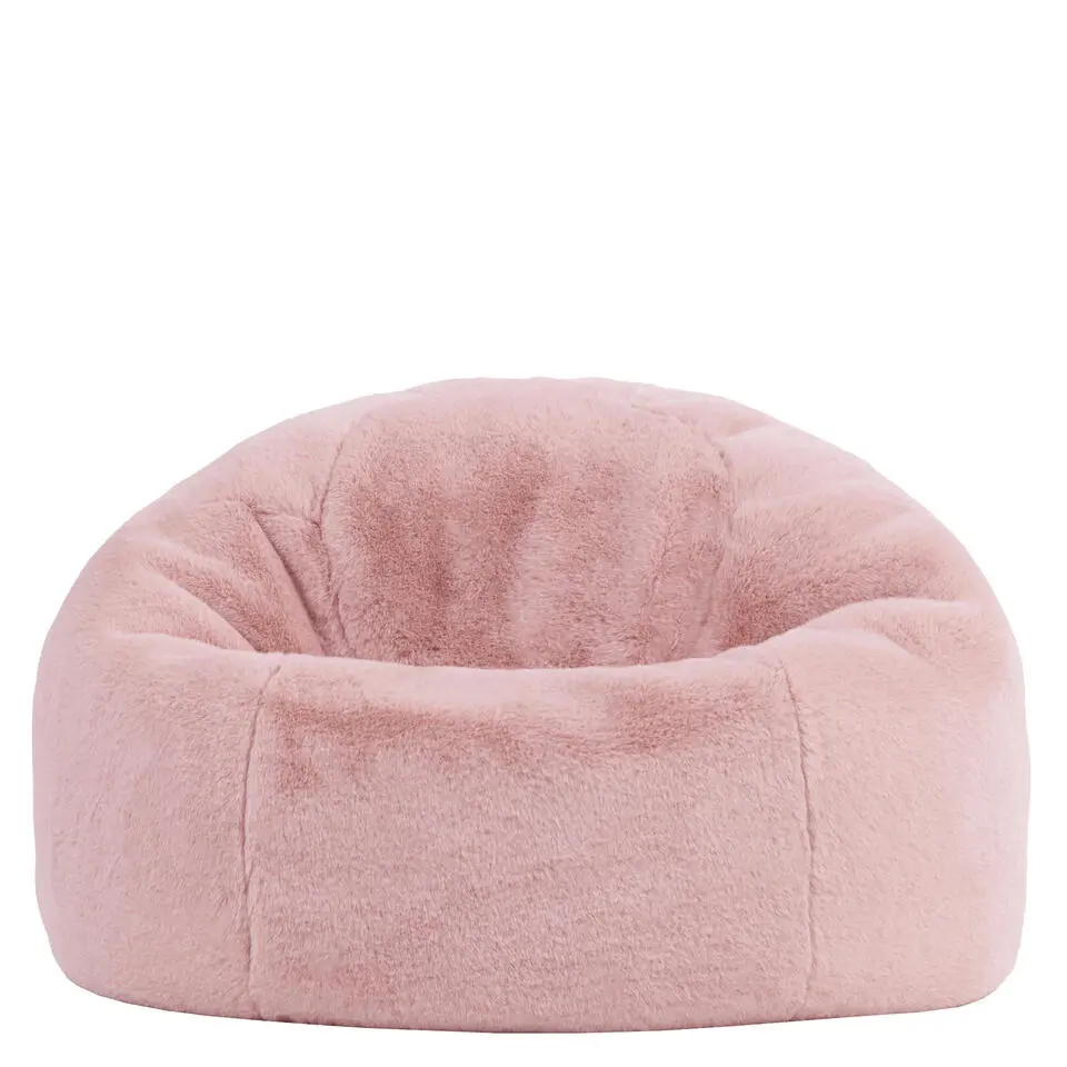 icon - Kingston Zitzak Fauteuil - Fluffy Pluche Imitatiebont - Oud roze