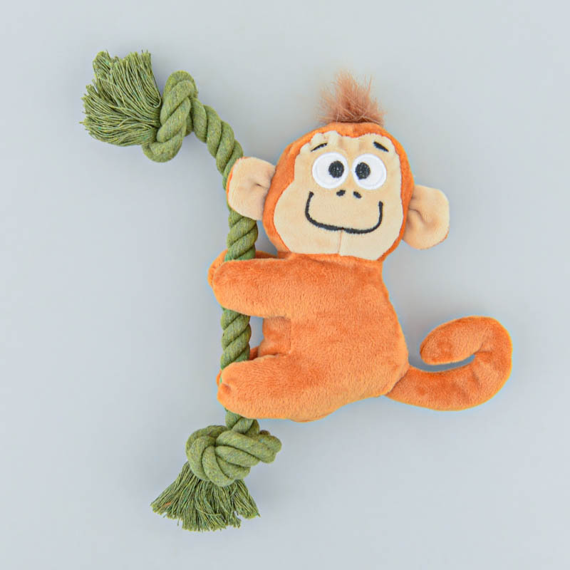 Jouet pour animaux singe avec corde