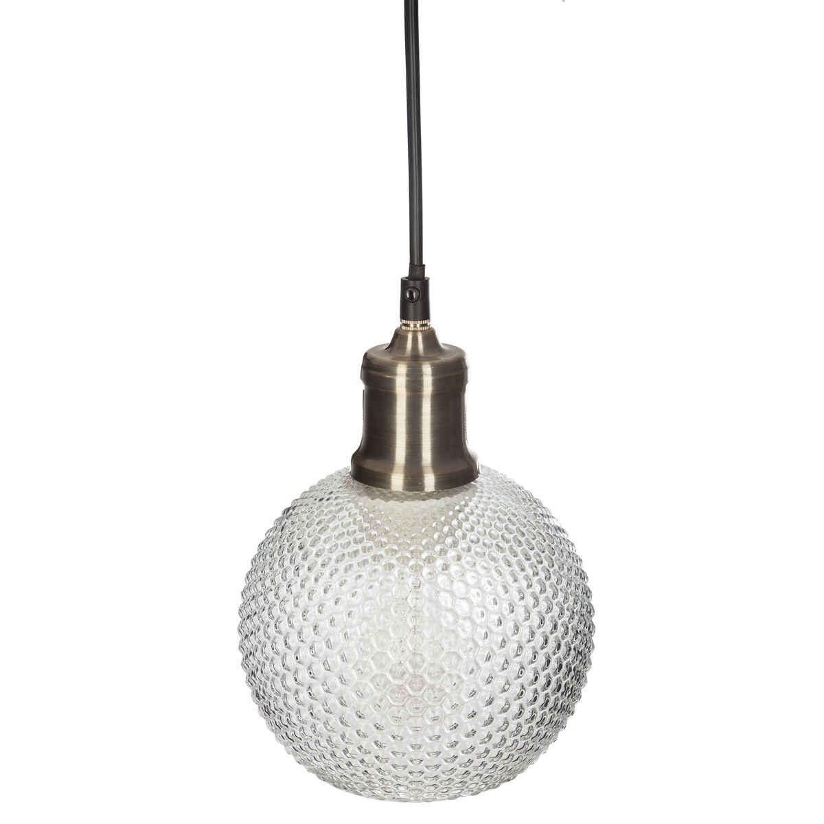 SUSPENSION VERRE STRIE KAT TRANSPARENT D.15CM