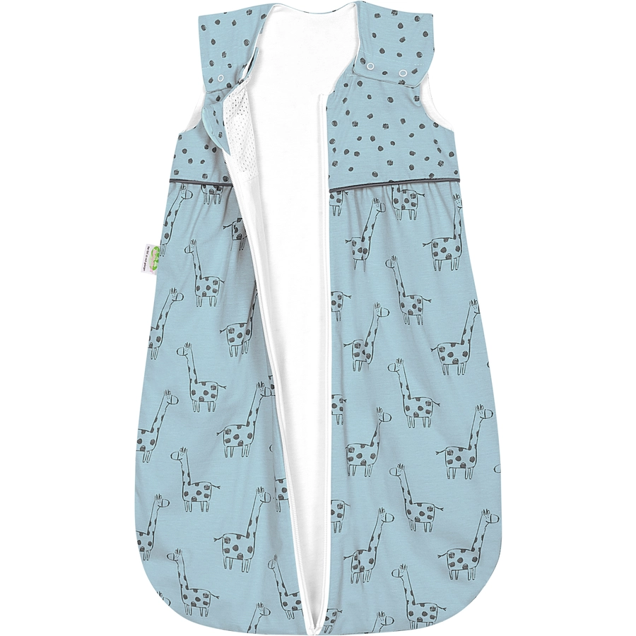 ODENWÄLDER Jersey-Schlafsack Anni light happy giraffe blue pearl