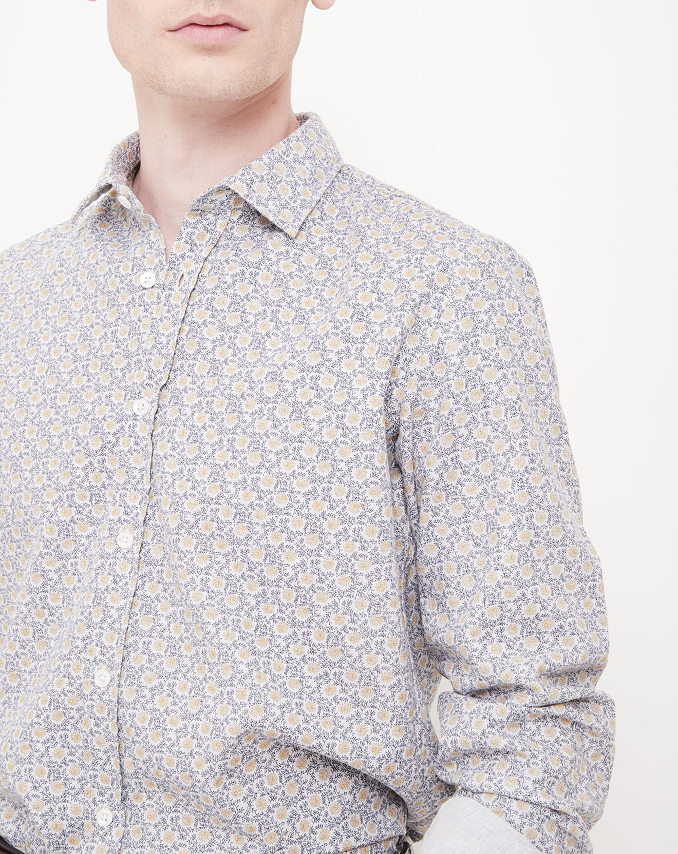 Hartford Chemise Slim Fit Sammy imprimée beige/bleu/jaune