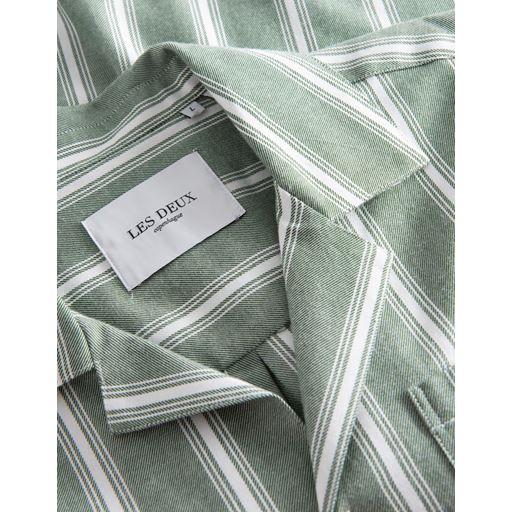 Les Deux Lawson Stripe Skjorte, Vineyard Green/White, XL
