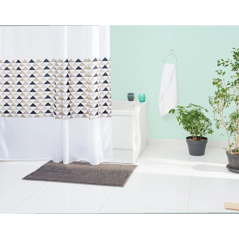 Tapis de salle de bain chenille gris grand modèle