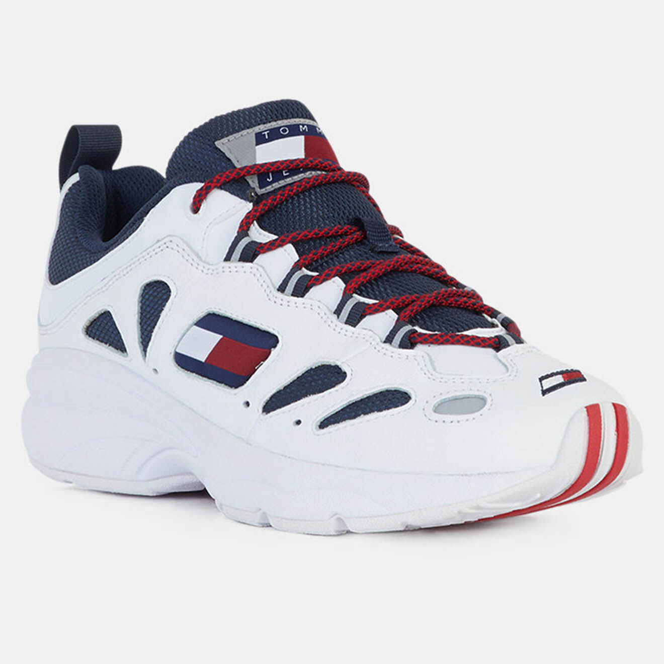 Tommy Hilfiger Baskets en Cuir & Mesh Heritage Retro blanc/bleu marine
