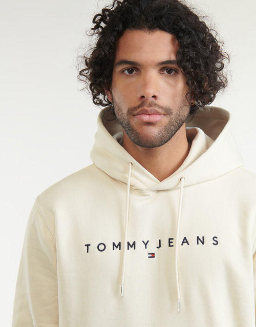 Tommy Jeans - TJM REG LINEAR LOGO HOODIE EXT - Beige