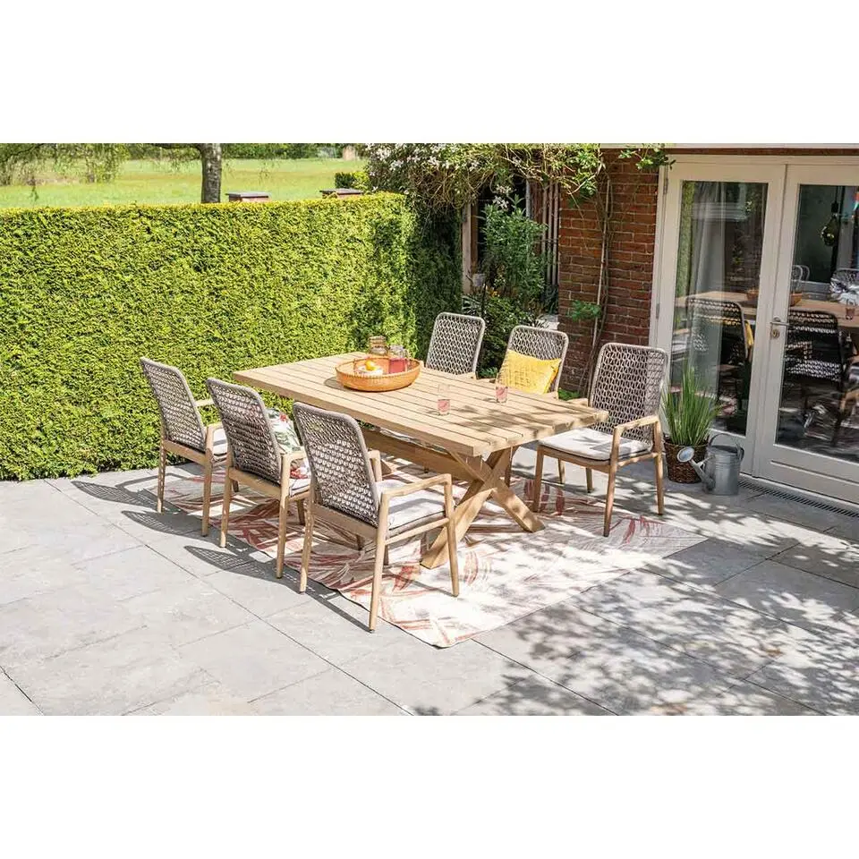 Skala dining fauteuil - acaciahout met white wash - sand