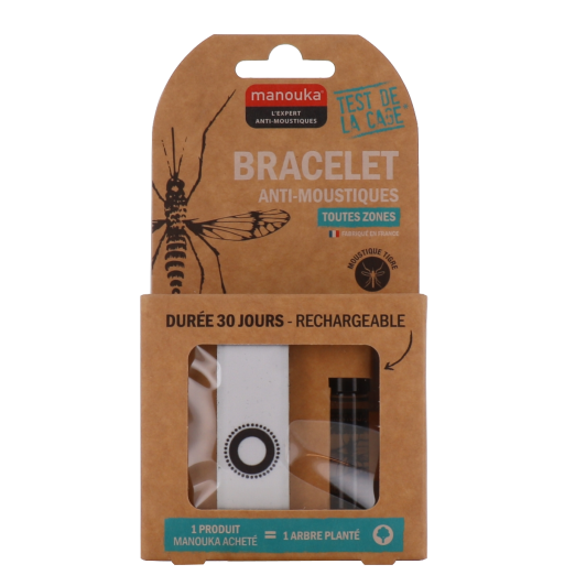 Manouka bracelet anti moustiques rechargeable - Enfant et adulte