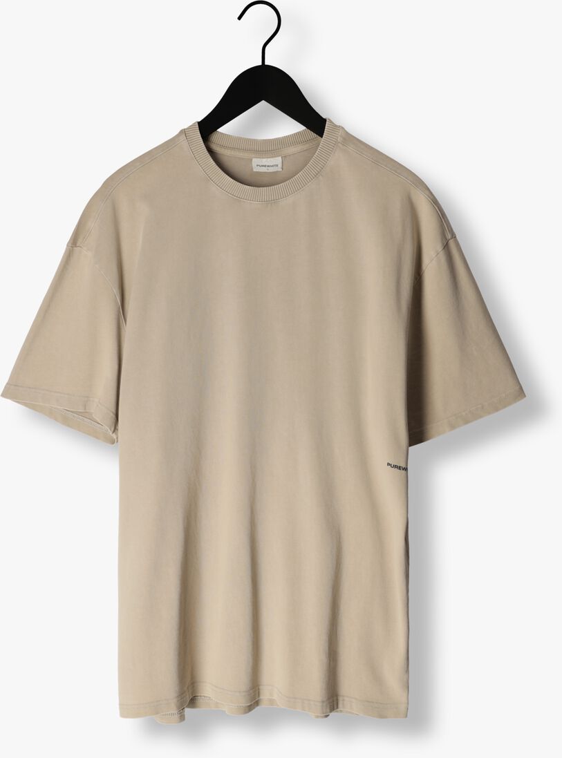PUREWHITE zand purewhite t-shirt tshirt with small front logo at side and big back print
